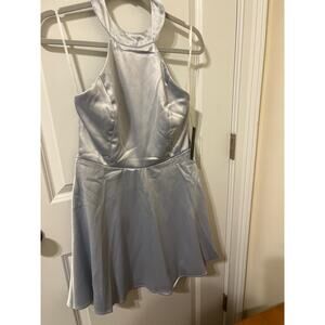 Lulus NWT halter mini 
dress sz m ice blue skater